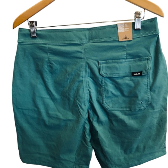 NWT Men’s PrAna Teal Stretch Zion Hybrid Shorts with Belt sz 31 - Picture 2 of 11